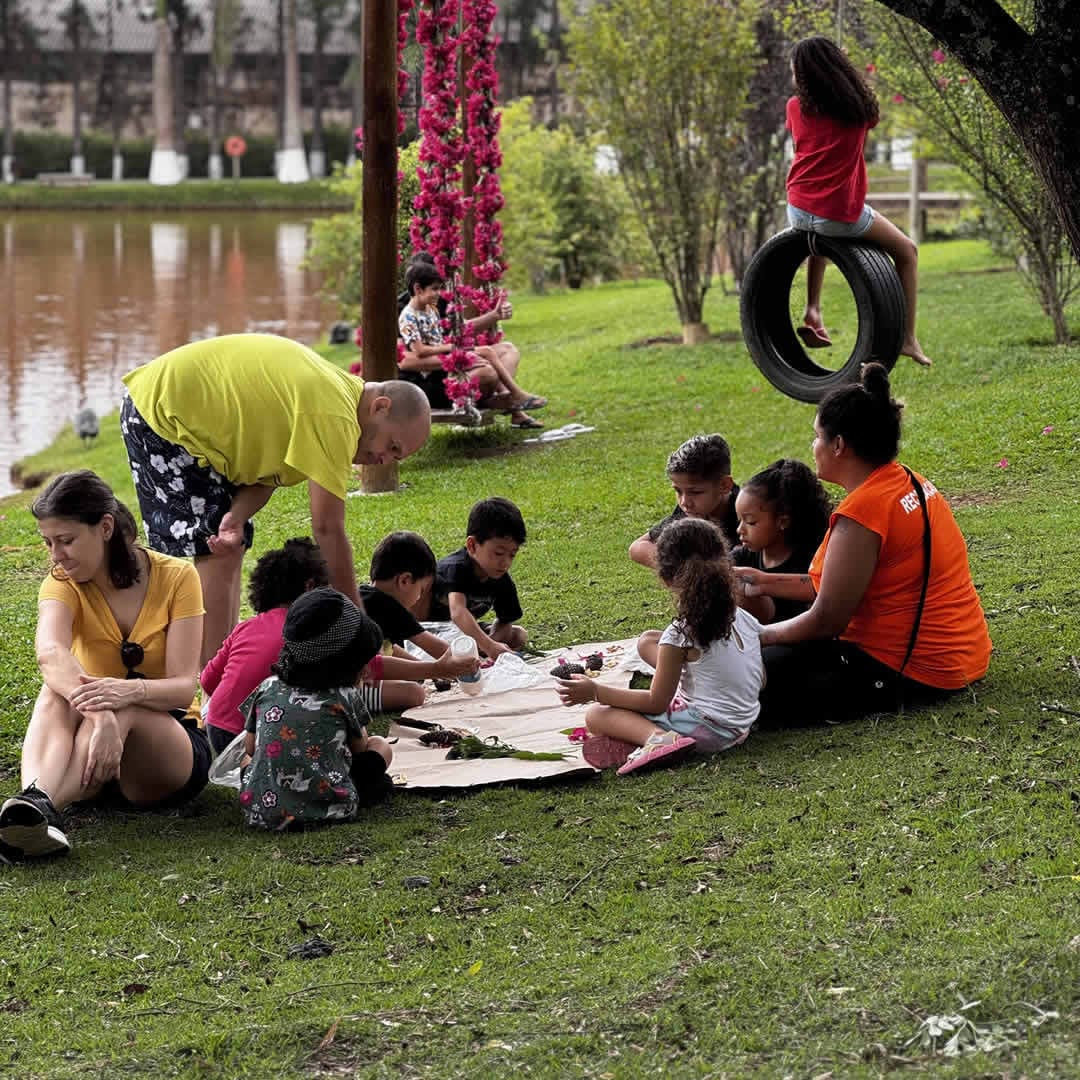 Familia no lago do Park Hotel Modelo